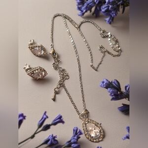 #0909 Rhinestone jewelry set earrings necklace